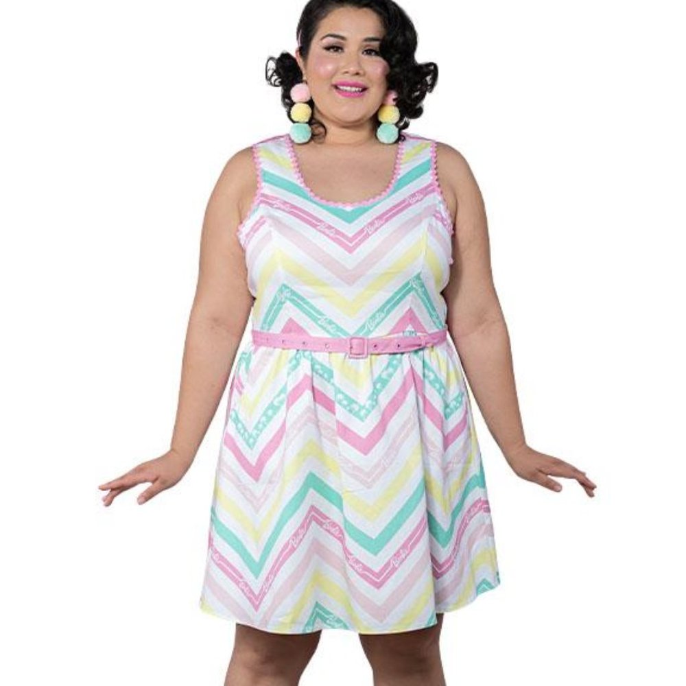 Stitch Shoppe by Loungefly X Barbie™ Chevron "Olivia" Dress - Picture 4 of 10